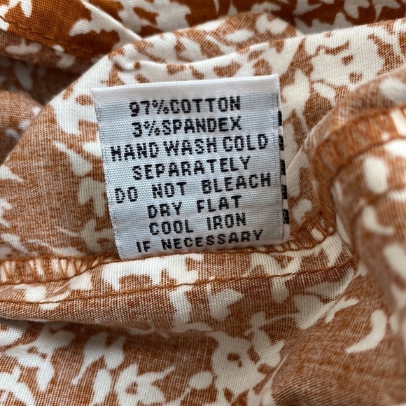 Lapis by Anthropologie Brown White Floral Cotton Blend A-line Dress Size Small - Picture 12 of 14